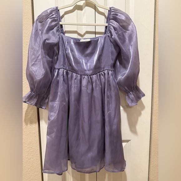 Thirty Thirty Organza Babydoll Mini Lavender Dress Prom Party Wedding , S - Picture 1 of 6
